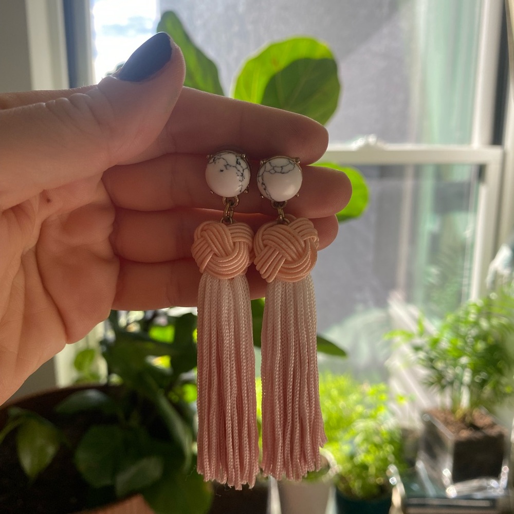 Pink Fashion Jewelry Hambre Tassel Earrings